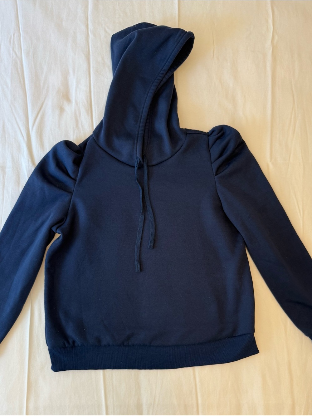 SHEIN Navy Puff-Sleeve Hoodie